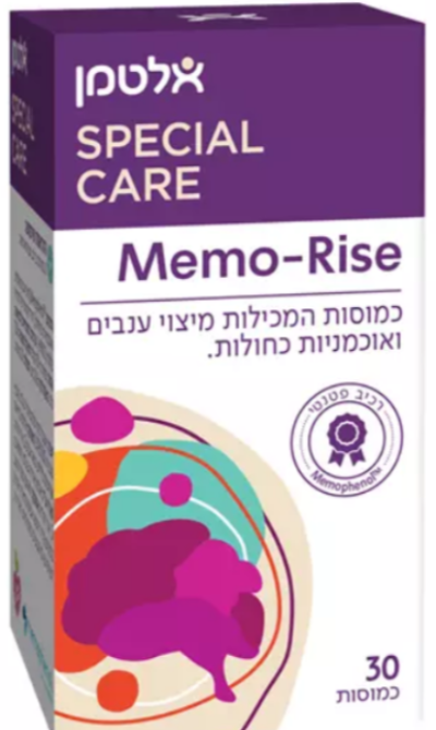 “Memo-Rise” - A patented component (™MemoPhenol) that helps improve cognitive activity and contains a synergistically researched composition of polyphenols.